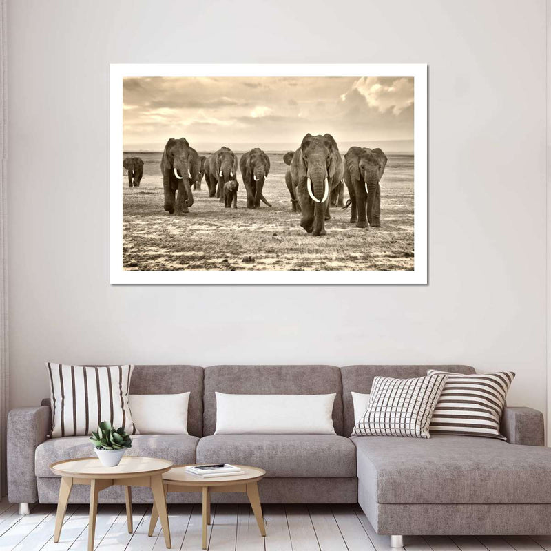 Herd Of Elephants Wall Art