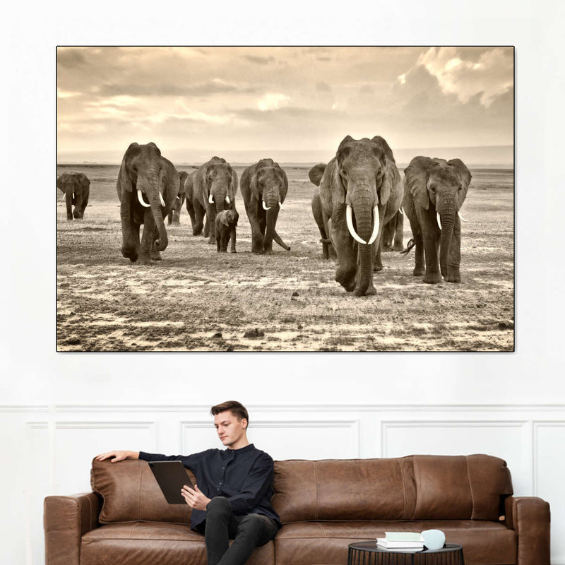Herd Of Elephants Wall Art