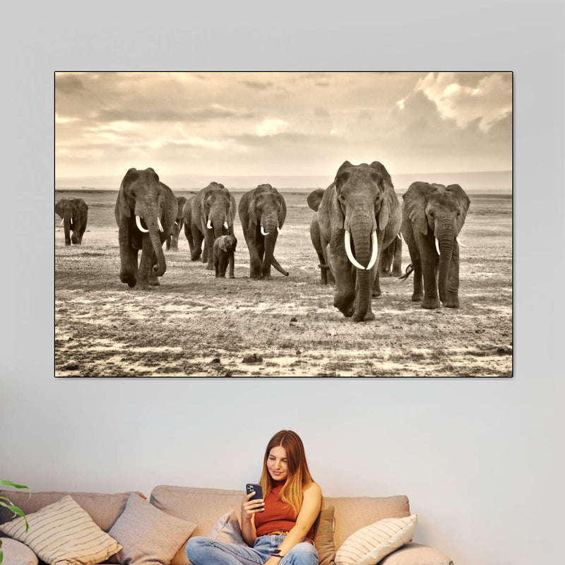 Herd Of Elephants Wall Art