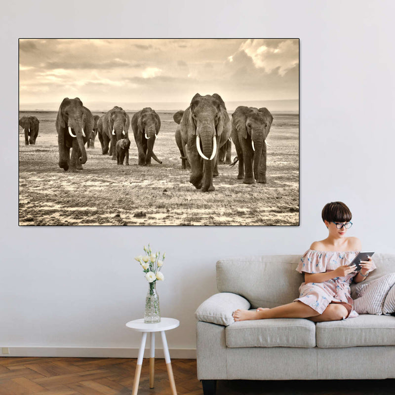Herd Of Elephants Wall Art