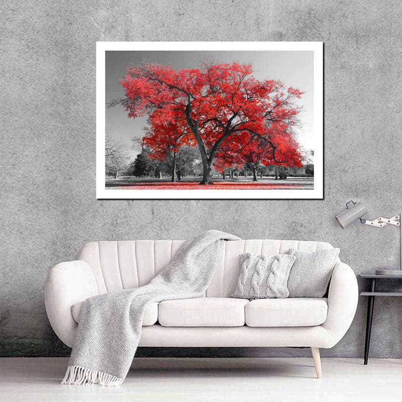 Red Tree Wall Art