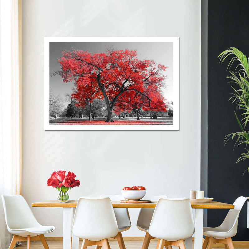 Red Tree Wall Art