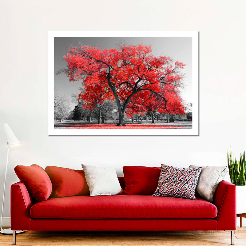 Red Tree Wall Art