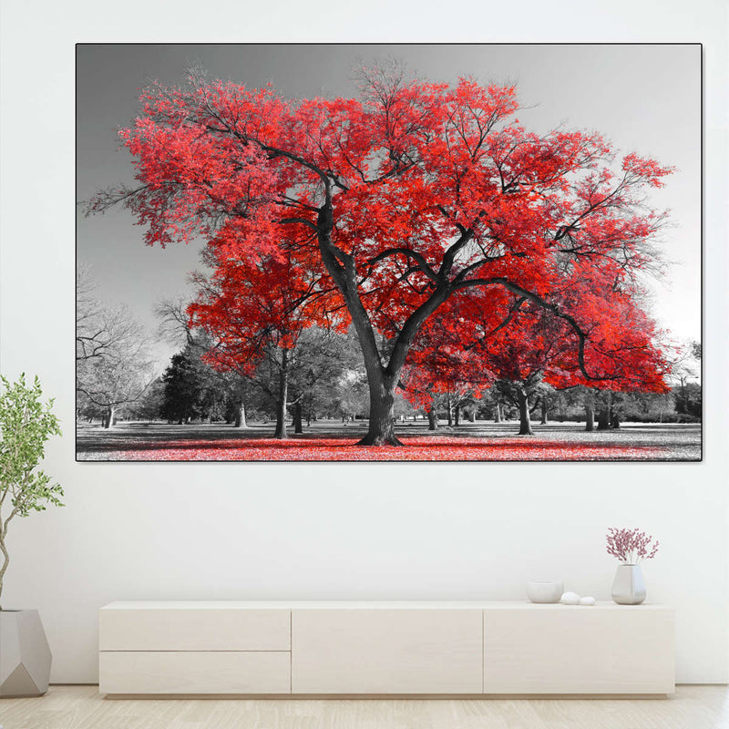 Red Tree Wall Art