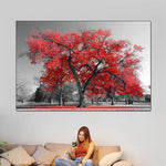 Red Tree Wall Art