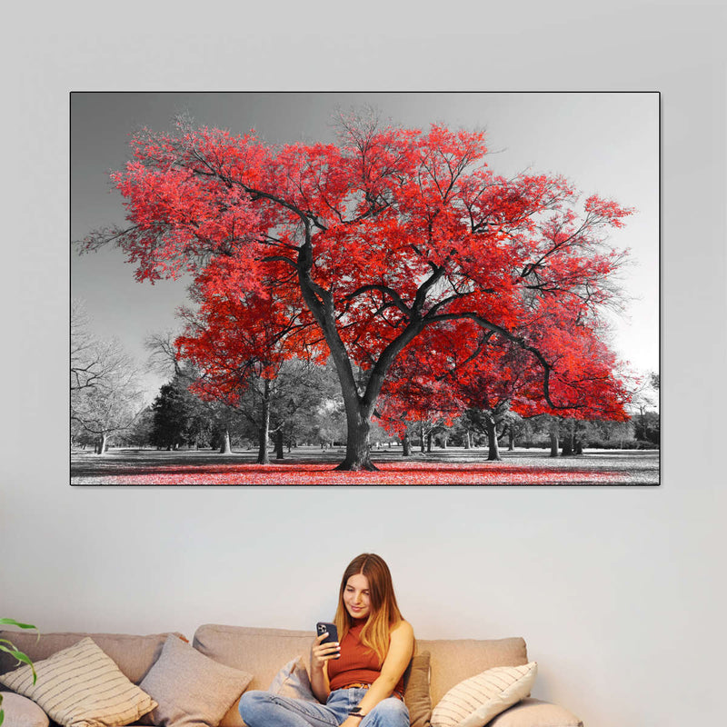 Red Tree Wall Art