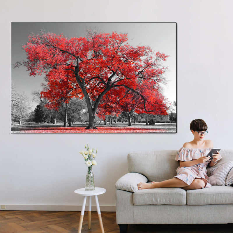 Red Tree Wall Art