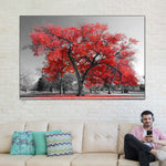 Red Tree Wall Art
