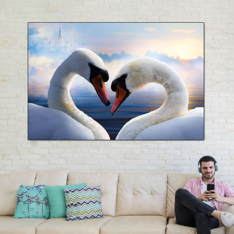 Swan Romance Wall Art