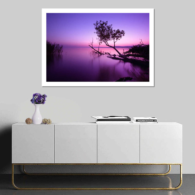 Violet Toned Lake Wall Art