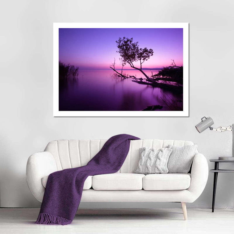 Violet Toned Lake Wall Art