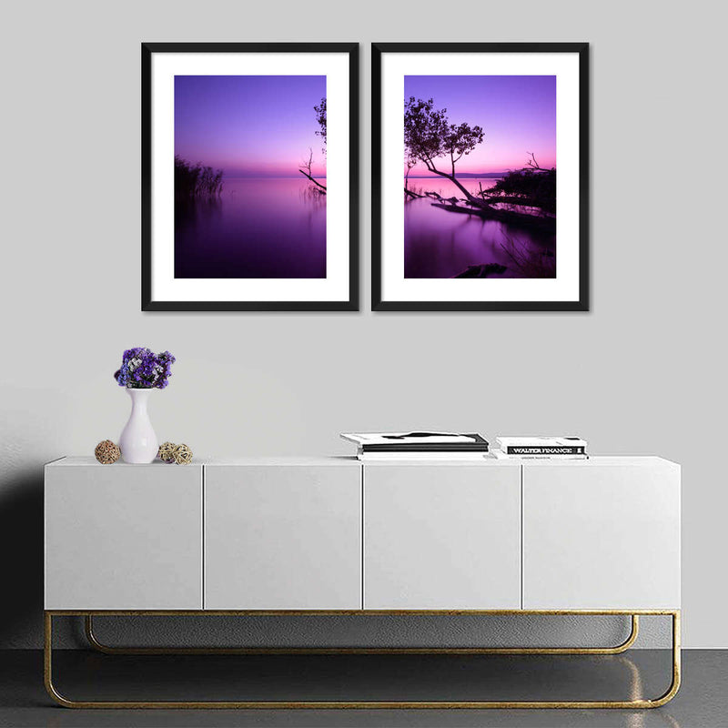 Violet Toned Lake Wall Art