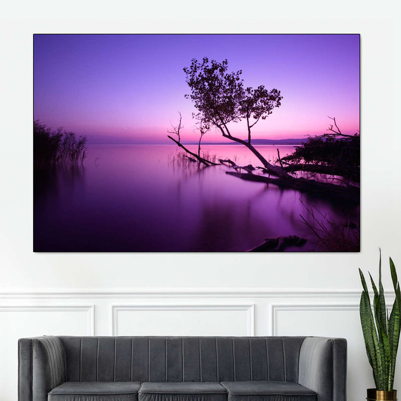 Violet Toned Lake Wall Art