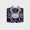 Crab blue tortoiseshell resin napkin rings, set of four