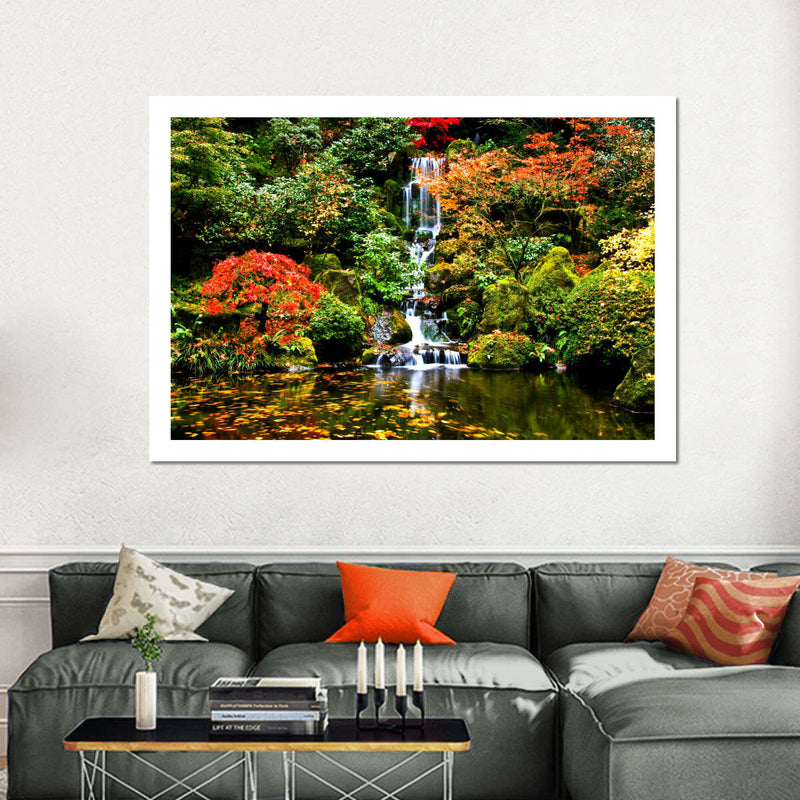 Mesmerizing Japanese Waterfall Wall Art