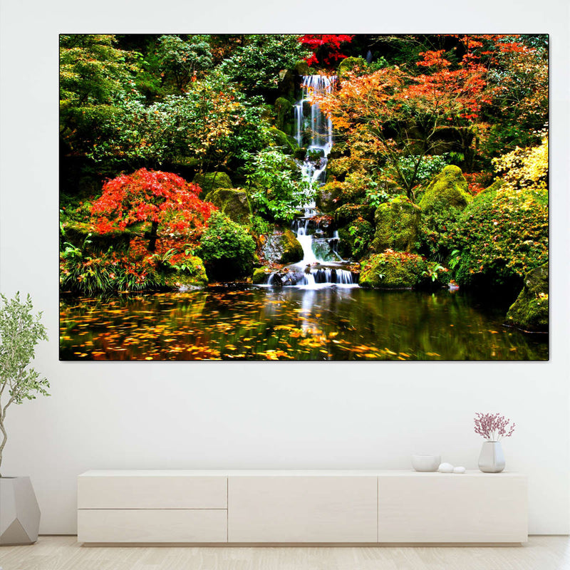Mesmerizing Japanese Waterfall Wall Art