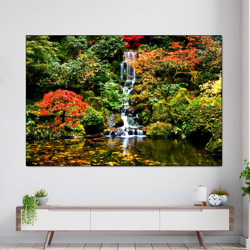 Mesmerizing Japanese Waterfall Wall Art
