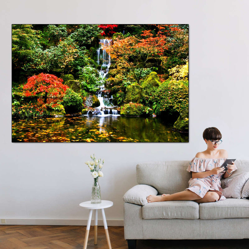 Mesmerizing Japanese Waterfall Wall Art