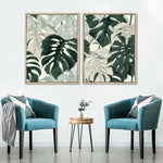 Jungle Monstera Leaves Wall Art