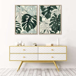 Jungle Monstera Leaves Wall Art