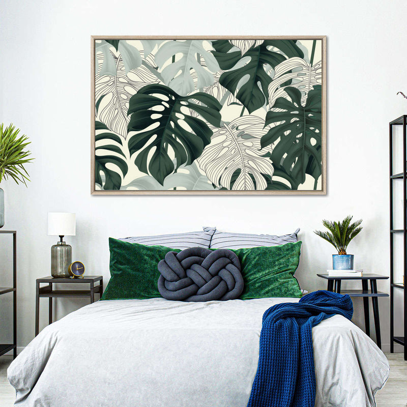 Jungle Monstera Leaves Wall Art