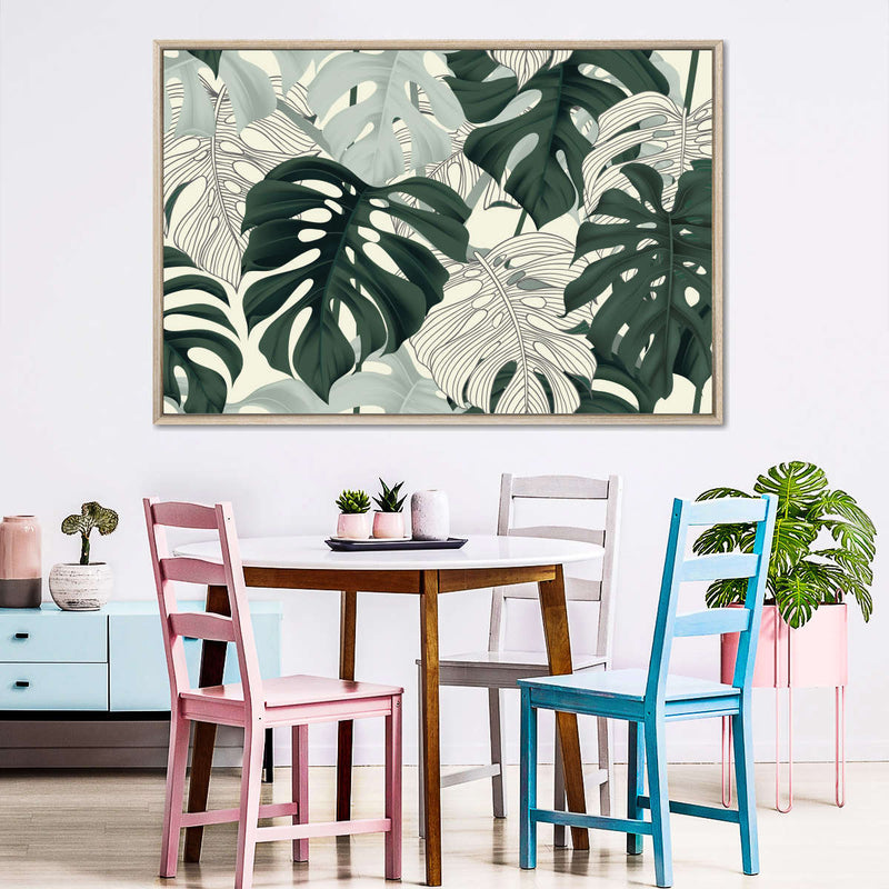 Jungle Monstera Leaves Wall Art
