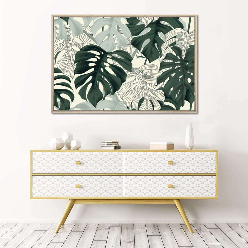 Jungle Monstera Leaves Wall Art