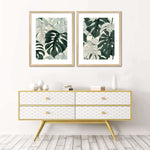 Jungle Monstera Leaves Wall Art