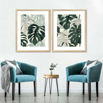 Jungle Monstera Leaves Wall Art