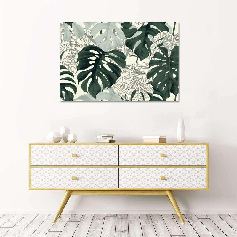 Jungle Monstera Leaves Wall Art
