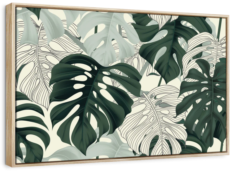 Jungle Monstera Leaves Wall Art