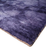 2.6x5 Entryway Purple Tie Dye Hand Woven Loop and Cut Modern Abstract Art Silk Rug | KNT11