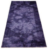 2.6x5 Entryway Purple Tie Dye Hand Woven Loop and Cut Modern Abstract Art Silk Rug | KNT11