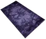 2.6x5 Entryway Purple Tie Dye Hand Woven Loop and Cut Modern Abstract Art Silk Rug | KNT11