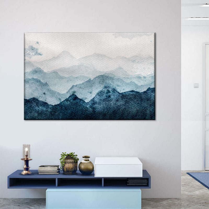 Japanese Mountain Landscape Abstract Wall Art
