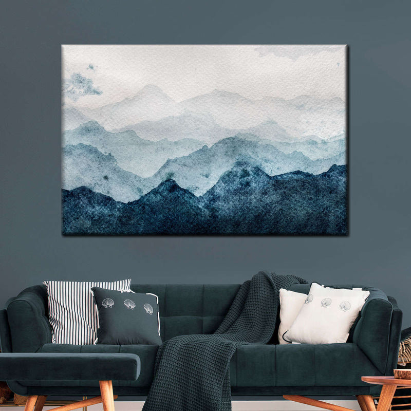 Japanese Mountain Landscape Abstract Wall Art
