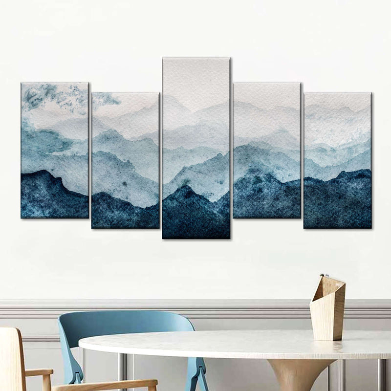 Japanese Mountain Landscape Abstract Wall Art