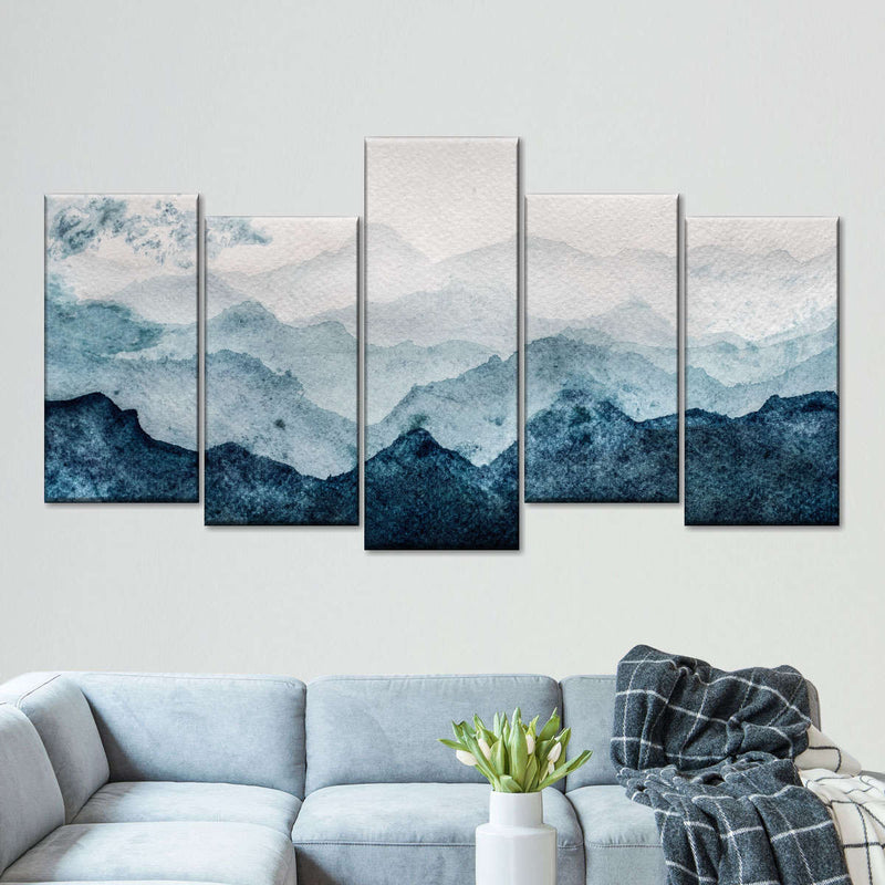 Japanese Mountain Landscape Abstract Wall Art