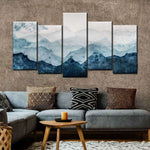 Japanese Mountain Landscape Abstract Wall Art