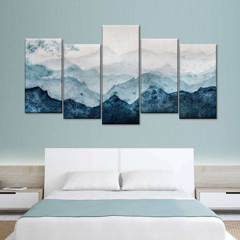 Japanese Mountain Landscape Abstract Wall Art