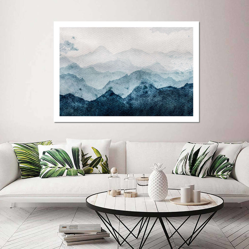 Japanese Mountain Landscape Abstract Wall Art