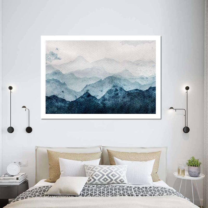 Japanese Mountain Landscape Abstract Wall Art