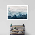 Japanese Mountain Landscape Abstract Wall Art
