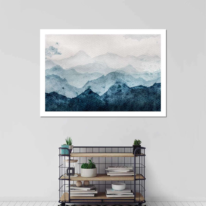 Japanese Mountain Landscape Abstract Wall Art