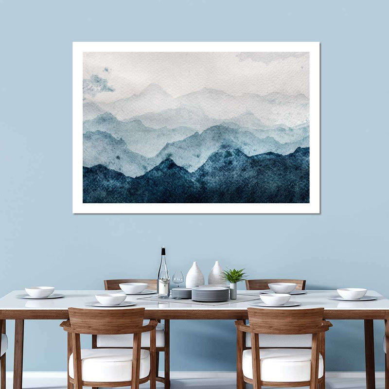 Japanese Mountain Landscape Abstract Wall Art
