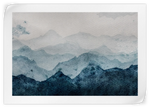 Japanese Mountain Landscape Abstract Wall Art