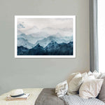 Japanese Mountain Landscape Abstract Wall Art