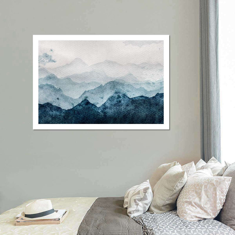 Japanese Mountain Landscape Abstract Wall Art