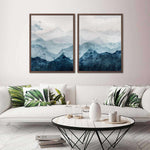 Japanese Mountain Landscape Abstract Wall Art