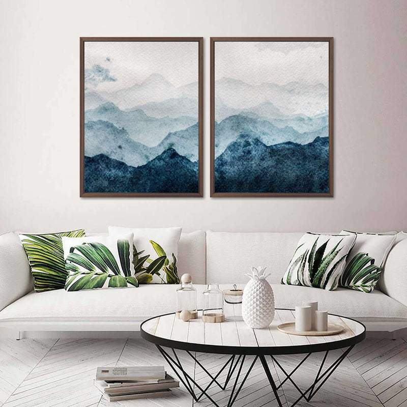 Japanese Mountain Landscape Abstract Wall Art